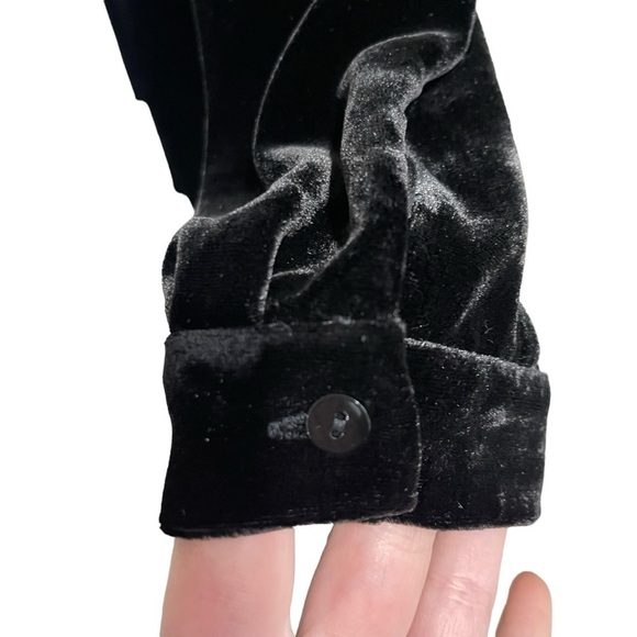 EILEEN FISHER CREW NECK VELVET DRESS KNEE-LENGTH SILK BLACK XXS $348 NEW - Picture 8 of 14